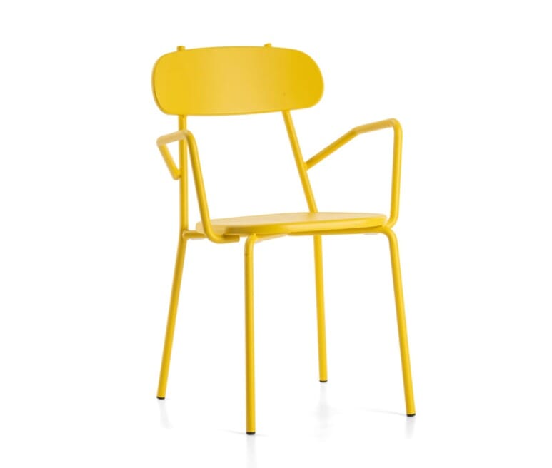 Hunn Cadiz Fauteuil repas empilable Jaune 