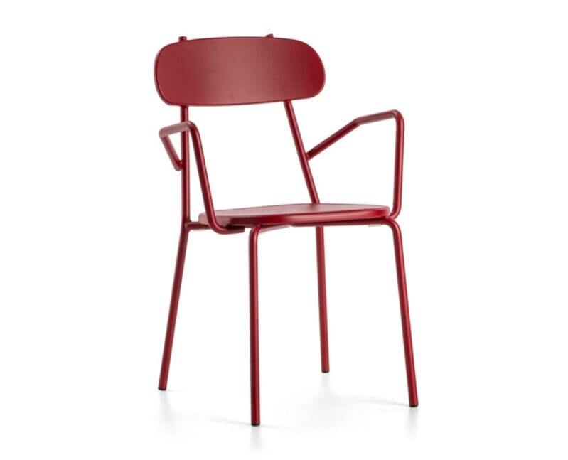 Hunn Cadiz Fauteuil repas empilable Rouge Rubis 