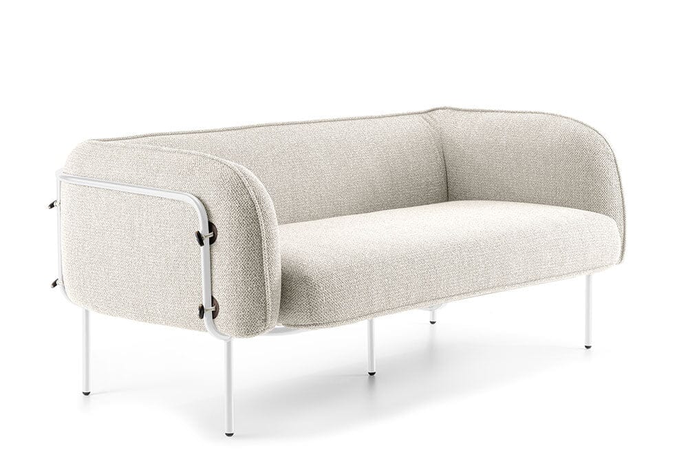 Hunn Lipari Canapé 2 places Acier Blanc - Polypropylène Star Sable 