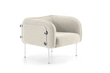 Hunn Lipari Fauteuil Club Lounge Acier Blanc - Polypropylène Star Sable 