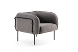 Hunn Lipari Fauteuil Club Lounge Acier Noir - Polypropylène Star Noir-Taupe 