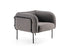 Hunn Lipari Fauteuil Club Lounge Acier Noir - Polypropylène Star Noir-Taupe 