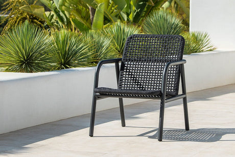 Hunn Palma Fauteuil Lounge Anthracite avec Cordes 