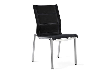 Hunn Porto Inox Chaise repas avec toile double rembourrée Noir 