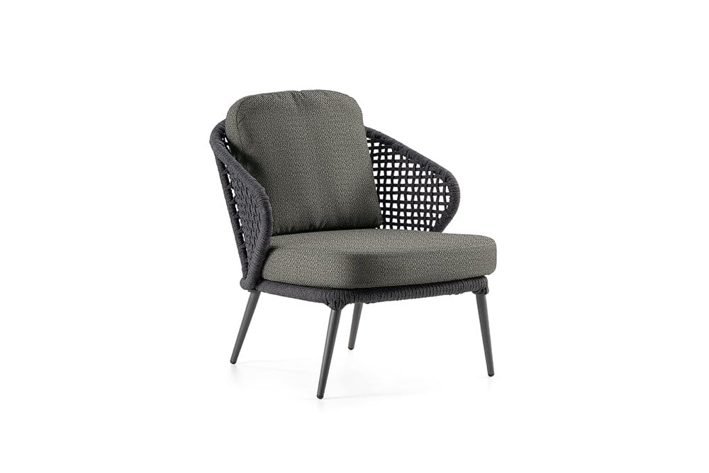 Hunn Ravenna Fauteuil Club Lounge Anthracite Fontelina Gris Foncé 