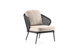 Hunn Ravenna Fauteuil Club Lounge Anthracite Fontelina Taupe 