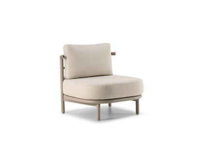 Hunn Taormina Fauteuil Lounge Gris Soie - Grid Beige 