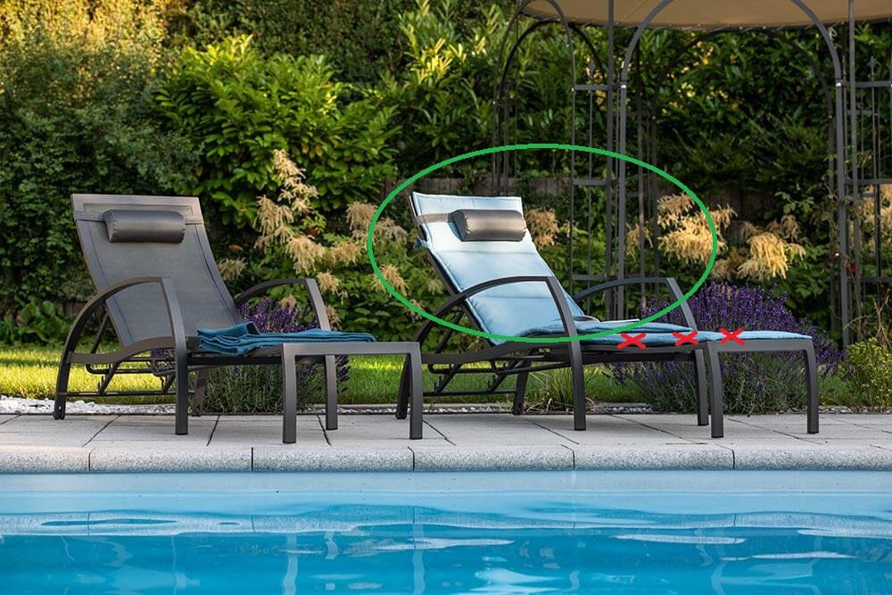 Hunn Victoria Coussin d'assise et de dossier pour chaise longue 128x53cm 