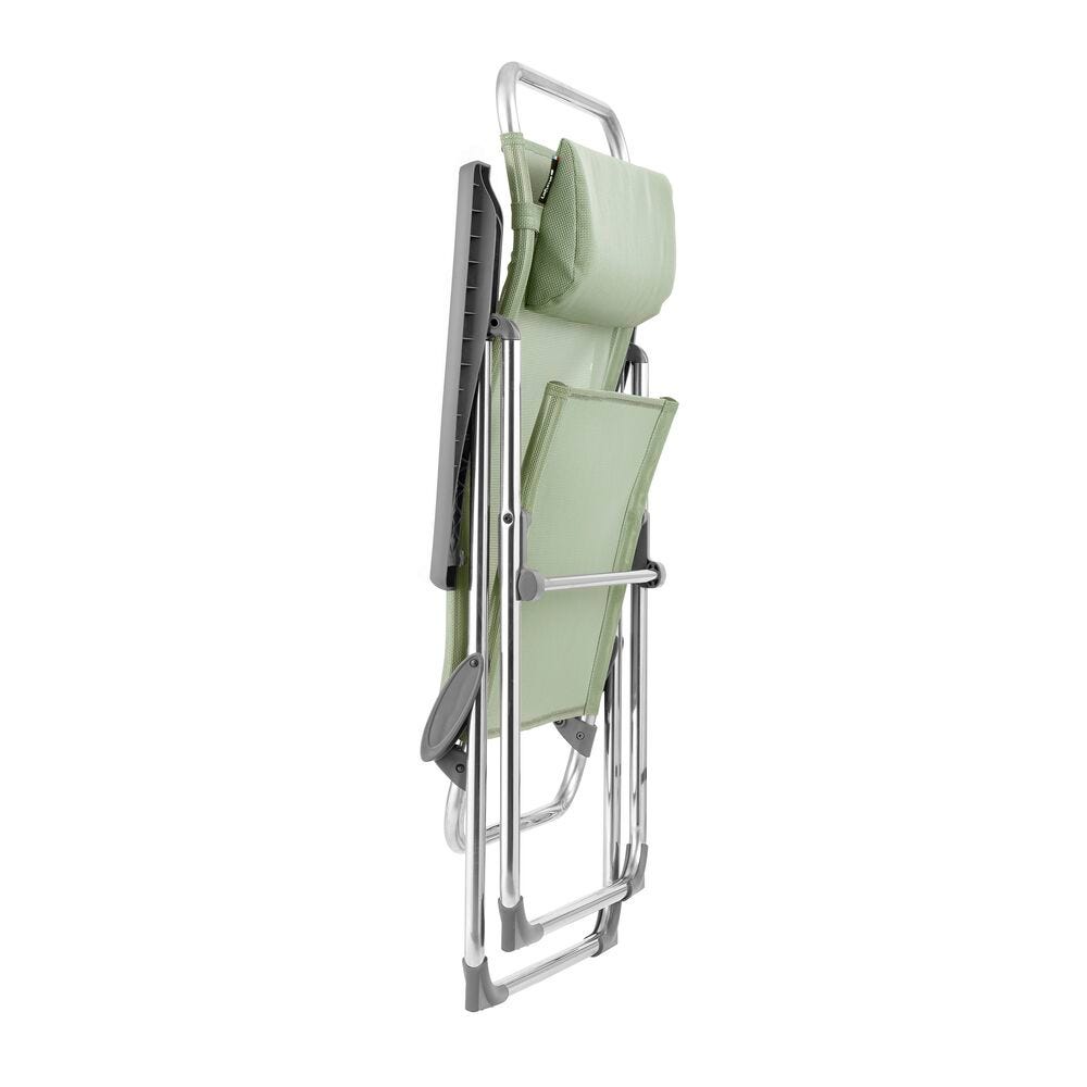 Lafuma Alu Cham XL Fauteuil pliant multipositions aluminium Batyline Iso Moss