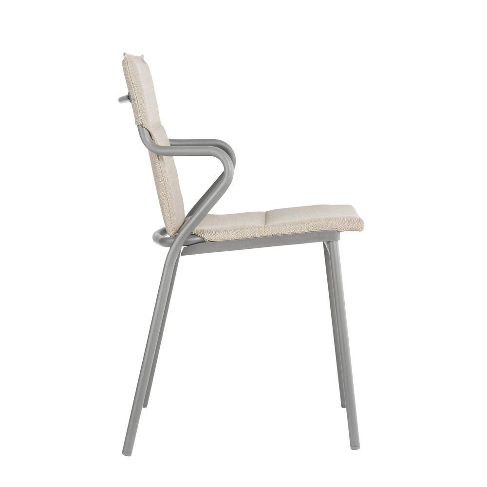 Lafuma Ancône Fauteuil repas matelassé Hedona Latte