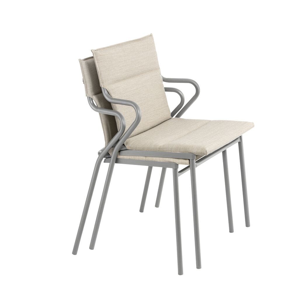 Lafuma Ancône Fauteuil repas matelassé Hedona Latte