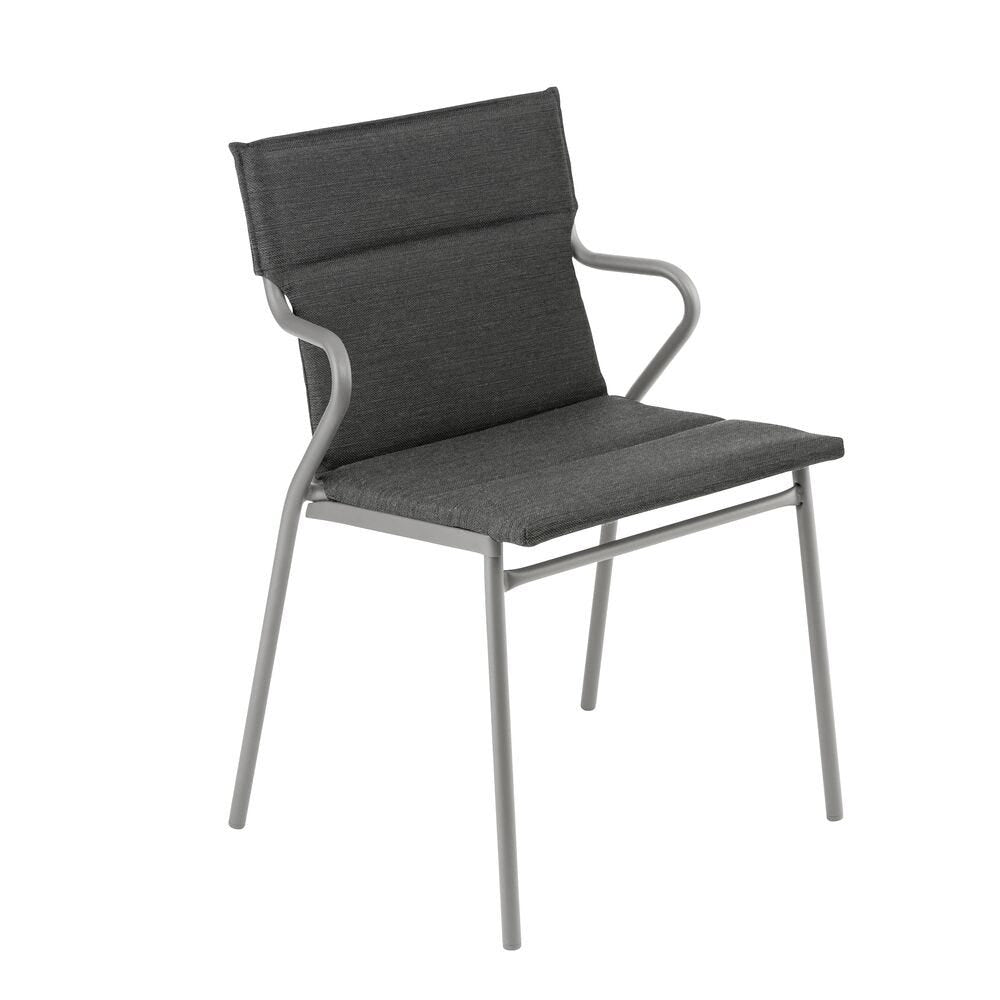 Lafuma Ancône Fauteuil repas matelassé Hedona Onyx