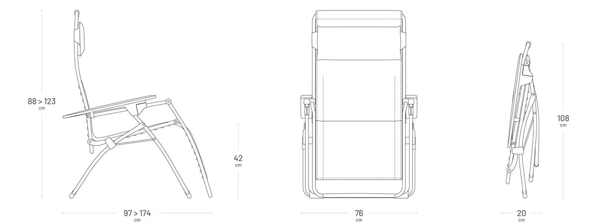 Lafuma Futura Kit Toile de rechange XL Clip pour Relax Rsx XL - Rsxa XL- Rsxa Clip XL - Futura XL 
