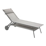 Lafuma Miami II Haut Lit bain de soleil haut Batyline Duo Galet