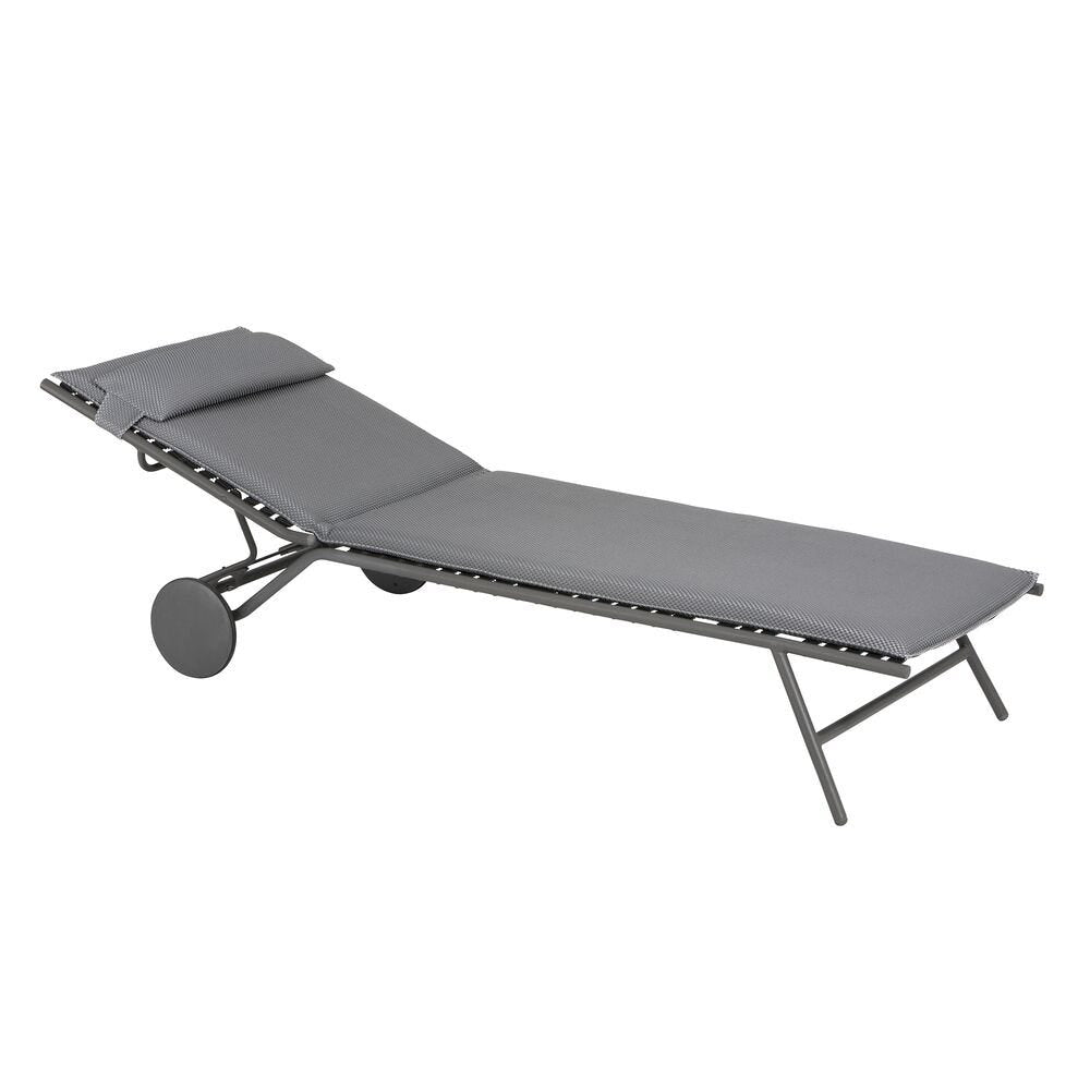 Lafuma Miami II Lit bain de soleil matelassé BeComfort Silver