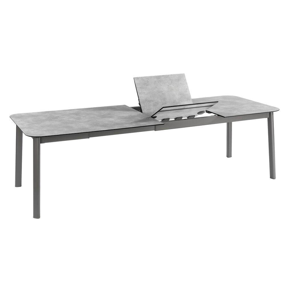 Lafuma Oron Table extensible 200-260 x 100cm 8 à 10 personnes HPL Ciment