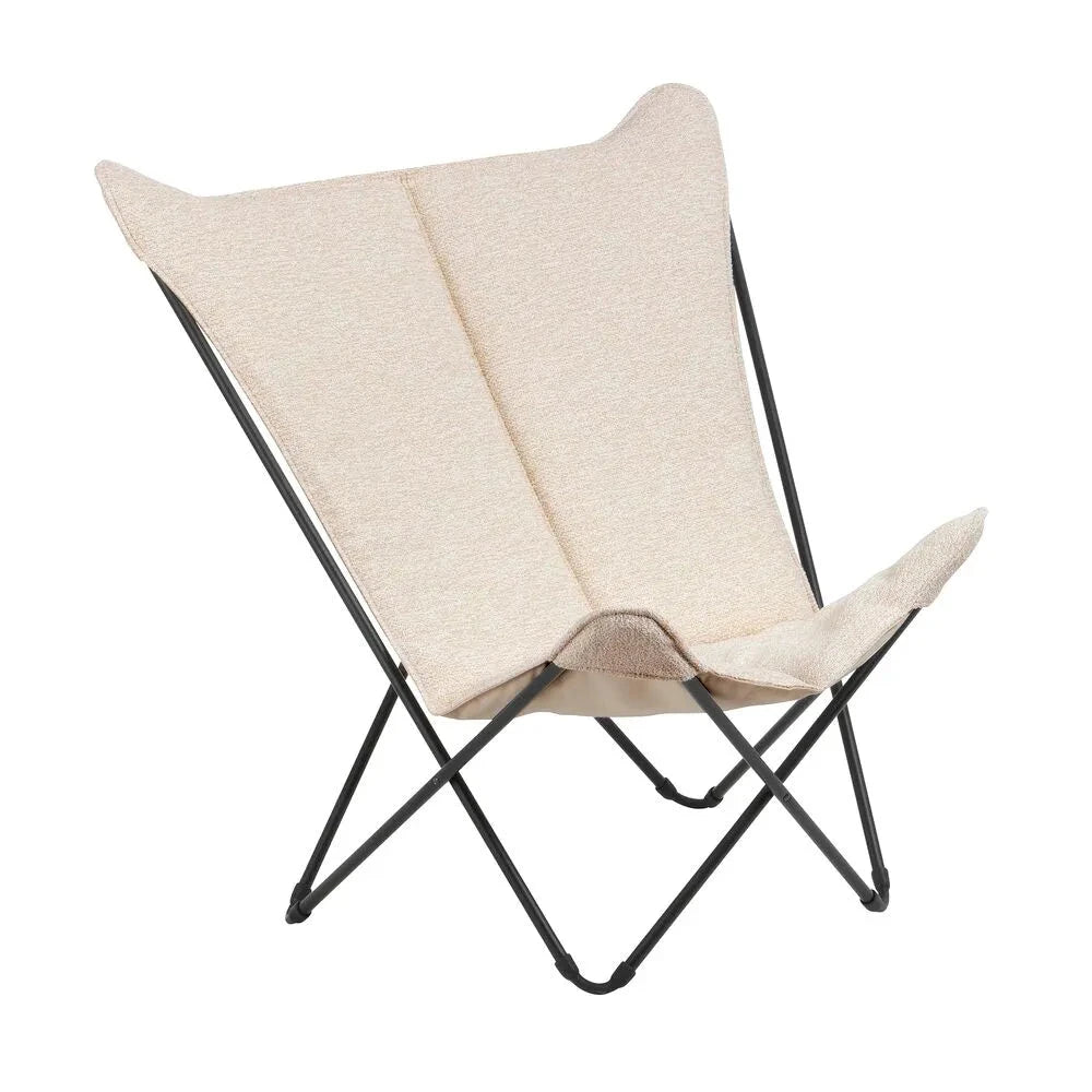 Lafuma Sphinx Niksen Fauteuil papillon matelassée grande largeur Beige Creme 