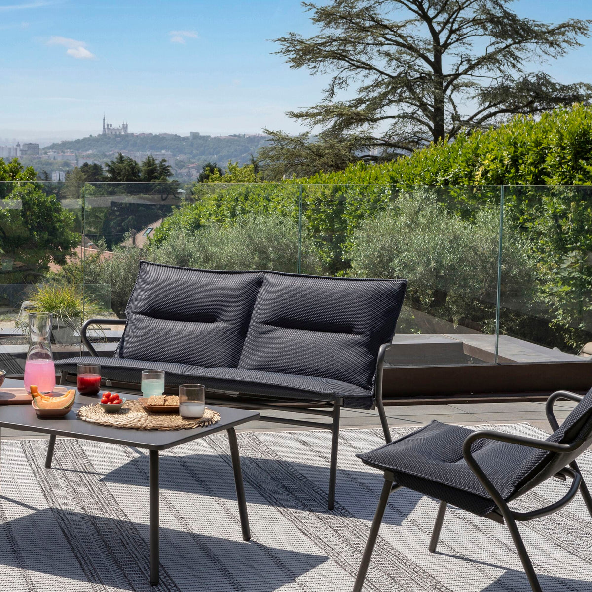 Lafuma Vence Banquette basse BeComfort avec coussin d'assise ambiance