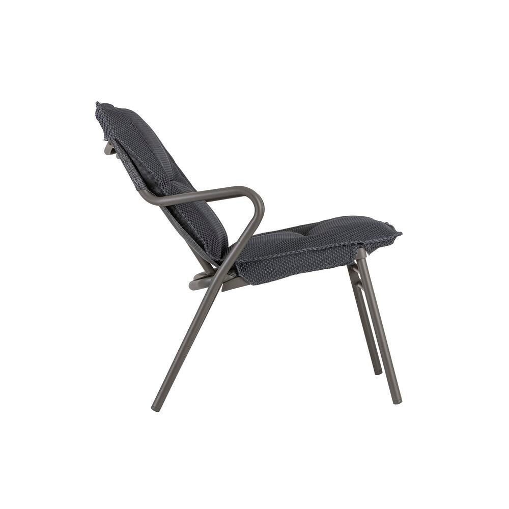 Lafuma Vence Banquette basse BeComfort avec coussin d'assise Dark Grey
