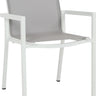Les Jardins Amaka Fauteuil empilable Blanc / Toile Gris clair 