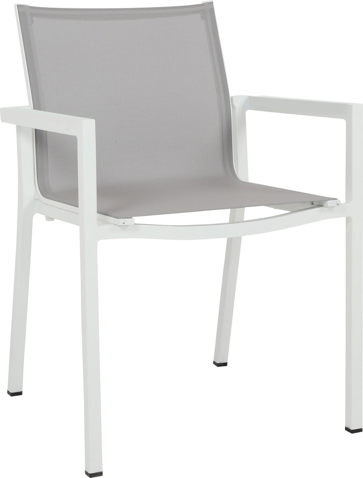 Les Jardins Amaka Fauteuil empilable Blanc / Toile Gris clair 