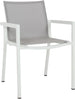 Les Jardins Amaka Fauteuil empilable Blanc / Toile Gris clair 