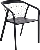 Les Jardins Chester Fauteuil repas empilable Aluminium Noir 