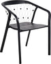 Les Jardins Chester Fauteuil repas empilable Aluminium Noir 