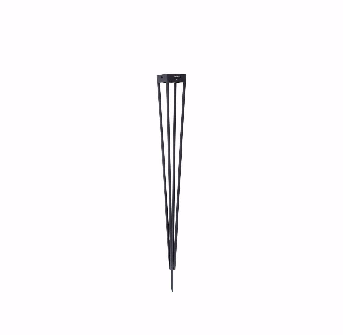 Les Jardins Tinka Torche solaire Grande avec pic intégré 500 Lumens Gris espace 