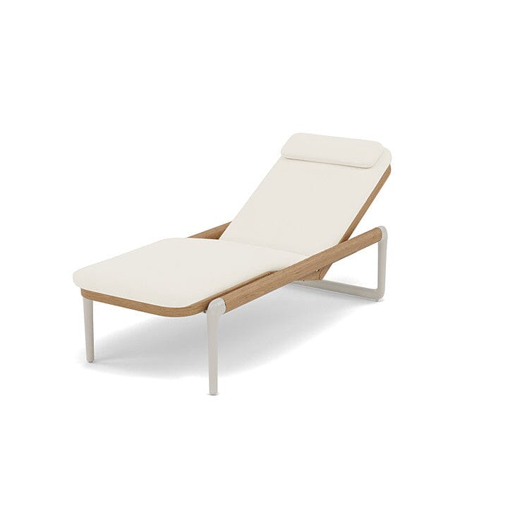 Manutti Flows Chaise longue Teak, coussins en sus 