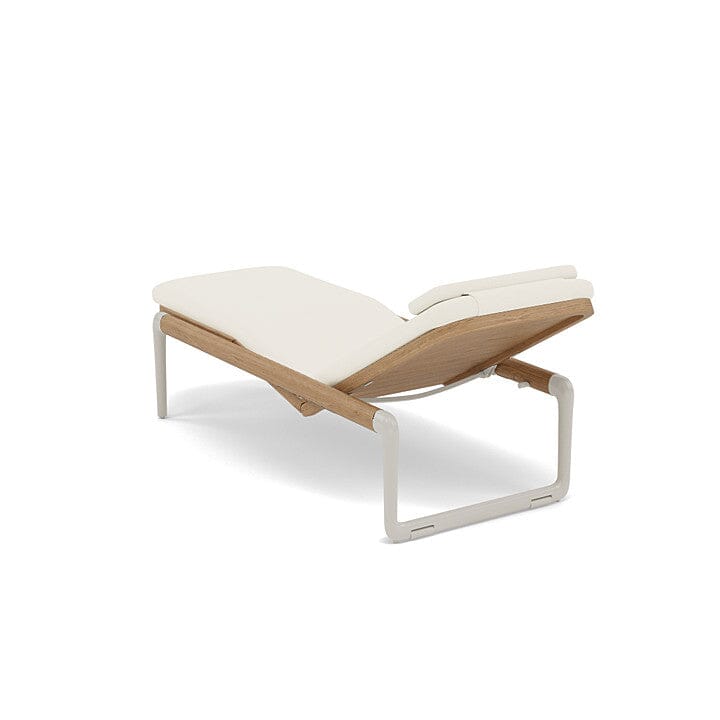 Manutti Flows Chaise longue Teak, coussins en sus 