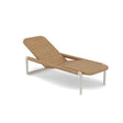 Manutti Flows Chaise longue Teak, coussins non inclus 