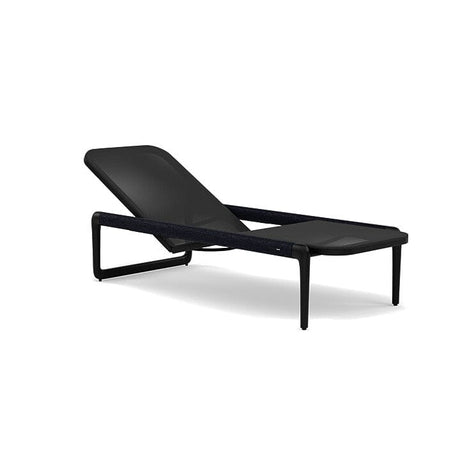 Manutti Flows Chaise longue textile, coussins non inclus Black AF07 - Teak nero (HFTS) 
