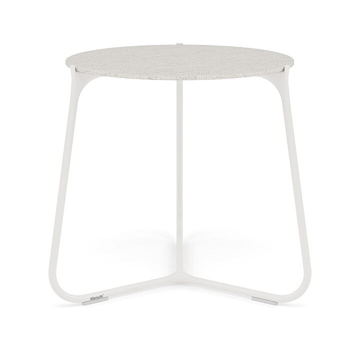 Manutti Mood Coffee table - Table basse ronde Ø 60cm h:56cm Plateau Céramique ou HPL White SF08 Ceramic Speckled Sand 12mm 5K73 