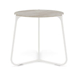 Manutti Mood Coffee table - Table basse ronde Ø 60cm h:56cm Plateau Céramique ou HPL White SF08 Ceramic Travertin Crema 12mm 5K74 