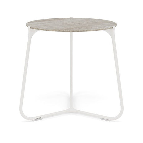 Manutti Mood Coffee table - Table basse ronde Ø 60cm h:56cm Plateau Céramique ou HPL White SF08 Ceramic Travertin Crema 12mm 5K74 