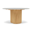Manutti Ogado Table Repas Low Dining Ø125cm h:66cm Teck Brushed HFTB Céramique Concrete 12mm (5K68) 