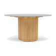 Manutti Ogado Table Repas Low Dining Ø125cm h:66cm Teck Brushed HFTB Céramique Fossil 12mm (5K53) 