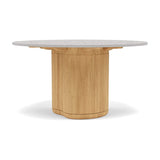 Manutti Ogado Table Repas Low Dining Ø125cm h:66cm Teck Brushed HFTB Céramique Fossil 12mm (5K53) 