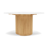 Manutti Ogado Table Repas Low Dining Ø125cm h:66cm Teck Brushed HFTB Céramique Marble White 12mm (5K58) 