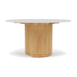 Manutti Ogado Table Repas Low Dining Ø125cm h:66cm Teck Brushed HFTB Céramique Perle 12mm (5K66) 