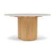 Manutti Ogado Table Repas Low Dining Ø125cm h:66cm Teck Brushed HFTB Céramique Speckled Sand 12mm (5K73) 