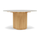 Manutti Ogado Table Repas Low Dining Ø125cm h:66cm Teck Brushed HFTB Céramique Speckled Sand 12mm (5K73) 