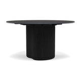 Manutti Ogado Table Repas Low Dining Ø125cm h:66cm Teck Scuro HFTS Céramique Basalt Black 12mm (5K67) 