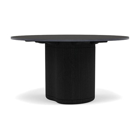 Manutti Ogado Table Repas Low Dining Ø125cm h:66cm Teck Scuro HFTS Céramique Basalt Black 12mm (5K67) 