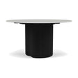 Manutti Ogado Table Repas Low Dining Ø125cm h:66cm Teck Scuro HFTS Céramique Concrete 12mm (5K68) 