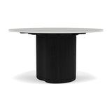 Manutti Ogado Table Repas Low Dining Ø125cm h:66cm Teck Scuro HFTS Céramique Concrete 12mm (5K68) 