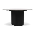 Manutti Ogado Table Repas Low Dining Ø125cm h:66cm Teck Scuro HFTS Céramique Fossil 12mm (5K53) 