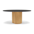 Manutti Ogado Table Repas Low Dining Ø148cm h:66cm Teck Brushed HFTB Céramique Basalt Black 12mm (5K67) 