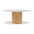 Manutti Ogado Table Repas Low Dining Ø148cm h:66cm Teck Brushed HFTB Céramique Perle 12mm (5K66) 